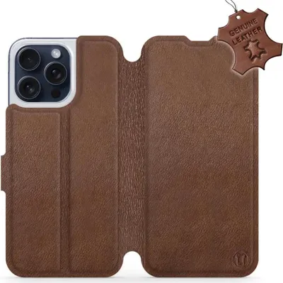 Produktbild von Echtleder Handyhülle für iPhone 15 Pro Max, Mobiwear Leather, Braun
