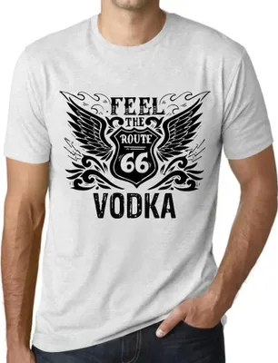 Produktbild von Herren Grafik T-Shirt Fühle den Wodka – Feel The Vodka – Öko-Verantwortlich Vintage Jahrgang Kurzarm Lustige Druck Geburtstag Geschenk Mann