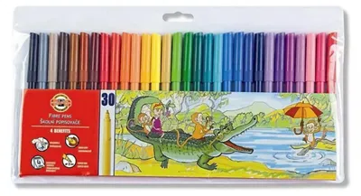 Produktbild von Fasermaler " Dschungel "   30er Set mit einer  2 mm Spitze , in einer PP- Hülle