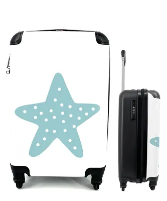 Produktbild von MuchoWow® Koffer Handgepäck Trolley Rollkoffer Kleine Reisekoffer mit 4 Rollen - Stern - Punkte - Pastell - Mädchen - Jungen - Kinder - Cabin Size < 55x40x23 cm & 55x40x20 cm - Kinderkoffer - Kabinenkoffer - Boardgepäck - Reise-Box - Reisekoffer - Reisegepäck - Koffer mit Bild - Trolley für Kinder