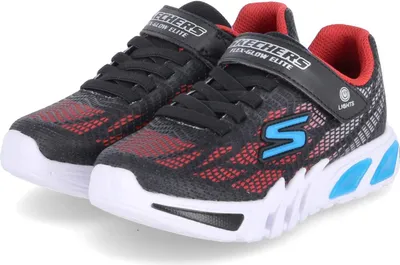 Produktbild von Skechers 400137L BKRB S-Lights Jungen Low Sneaker VORLO Schwarz-Rot Synthetik Größe: 32