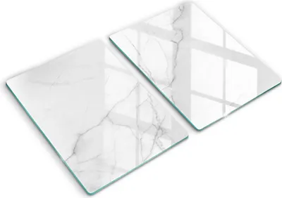 Produktbild von Glasschneideplatte - Herdabdeckplatte - 2x40x52 cm -Schneidebrett - Spritzschutz - Hintergrund Marmorstein