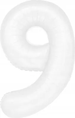 Productafbeelding van Nummer 9, "NEUN", witte folieballon, feest, 100 cm