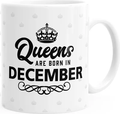Produktbild von Queens are born in December Kaffee-Tasse MoonWorks® weiß unisize