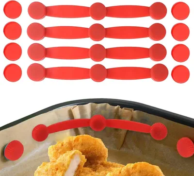Produktbild von 4 Sets Magnete für Backpapier in der Heißluftfritteuse (Rot)