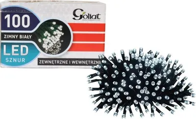 Zdjęcie produktu dla Lampki choinkowe zewnętrzne 100 LED, kolor zimny biały, 8m, zasilanie sieciowe, przewód miedziany