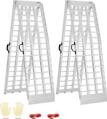 Zdjęcie produktu dla Rampa aluminiowa VEVOR 2-częściowa rampa wjazdowa do dużych obciążeń (nośność 907 kg), uniwersalna stabilna rampa wjazdowa z uchwytem do ATV UTV motocykla elektrycznego i roweru elektrycznego