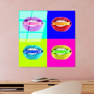Produktbild von Wallity, UV-841 - 50 x 50, Dekorative Malerei aus gehärtetem Glas, Mehrfarbig, 100 % gehärtetes Glas, 50 x 50 cm