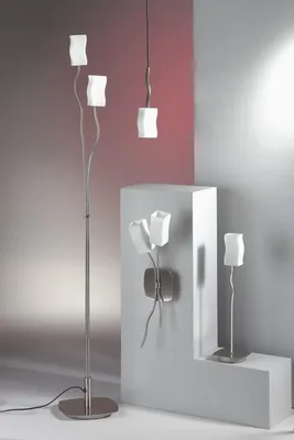 Produktbild von Halogen Stehleuchte Madrid 2 flammig Lampe mit Opalglas Standlampe