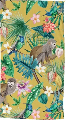 Produktbild von Good Morning Strandtuch Affe - 100x180 cm - 100% Mikrofaser