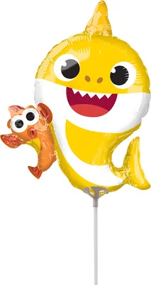 Produktbild von Foliový balónek na tyčce - tvar - Baby Shark - Žralůček