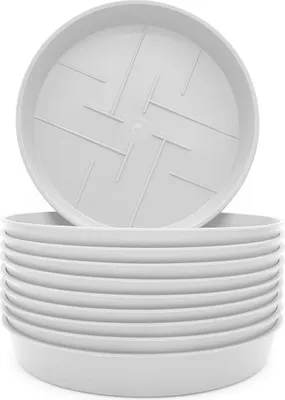 Produktbild von Plastard Untersetzer 10er Set Untersetzer für Blumentopf Pflanztopf Weiß Ø 40 cm