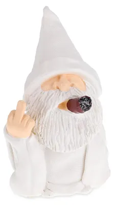 Produktbild von Gartenzwerg Gartenfigur Dekofigur - Kunststein - Weiß - 15 x 9 x 7 cm - Für Garten, Balkon und Terrasse