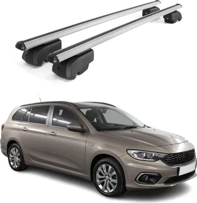 Produktbild von Dachträger Gepäckträger für Fiat Tipo Kombi 2015-2020 ABE Aluminium Grau 2x