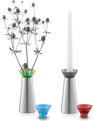 Produktbild von ZACK Edelstahl Vase Kerzenhalterung Kerzenständer Geschenk 40677 TARIS grün blau