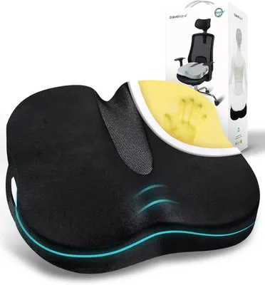 Zdjęcie produktu dla Ergonomiczna Poduszka Na Siedzenie Podkładka Z Pianką Czarna