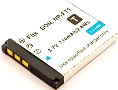 Produktbild von Akku für Sony DSC-T33 Li-Ion 3,6 Volt 600 mAh schwarz.