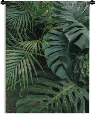 Produktbild von MuchoWow® Wandteppich Wandbehang Pflanzen - Dschungel - Blätter - Tropisch 120x160 cm Tapisserie Dekoration Wandtuch - Wohnzimmer - Moderne