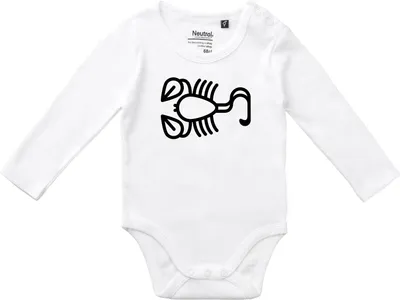 Produktbild von Huuraa Baby Body Skorpion Sternzeichen Symbol 62 White  Baumwolle Fairtrade Langarmbody Geschenkidee