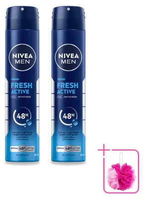 Obrázok produktu pre 2 x NIVEA MEN Fresh Active, antiperspirant vo spreji - 200 ml - balenie pozostávajúce z 2 kusov