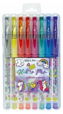 Productafbeelding van Lebez Glittergeur-gelpennen, eenhoorn - set van 8