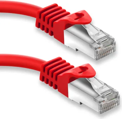 Produktbild von RJ45 Patchkabel m. CAT 7 Rohkabel  PIMF rot 2m