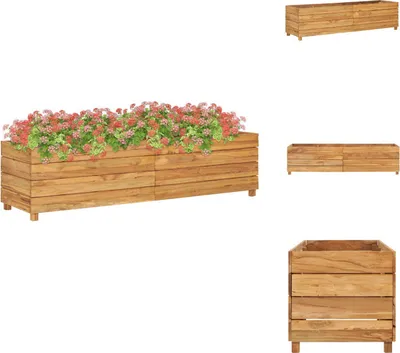 Image de vidaXL Lit surélevé 150x40x38 cm bois massif teck et acier - Pots de fleurs & Jardinières