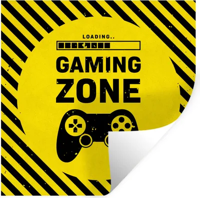 Produktbild von MuchoWow® Wandtattoo Wandsticker Wandaufkleber Spiele - Zitate - Controller - Spielzone - Spiel 100x100 cm Selbstklebend und Repositionierbar - Wierderverwendbar - Selbstklebend