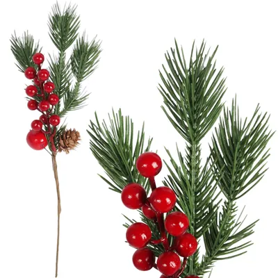 Produktbild von Dekorativer Zweig, Weihnachtsdekoration, künstliche Eschenzweige, 35 cm