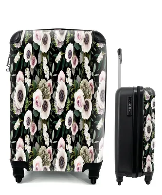 Produktbild von MuchoWow® Koffer Handgepäck Trolley Rollkoffer Kleine Reisekoffer mit 4 Rollen - Blumen - Rosen - Anemone - Flieder - Cabin Size < 55x40x23 cm & 55x40x20 cm - Fotokoffer - Kabinenkoffer - Boardgepäck - Reise-Box - Reisekoffer - Reisegepäck - Koffer mit Bild - Trolley für Kinder