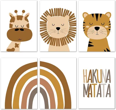 Produktbild von Boho Poster Set, 6 Stück Wanddekoration, A4 Format, für Kinderzimmer