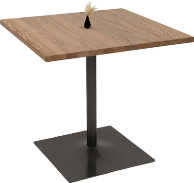 Produktbild von Bistrotisch MCW-H10, Bartisch Thekentisch, Industrial Gastronomie Ulme Holz MVG- 75x80x80cm hellbraun