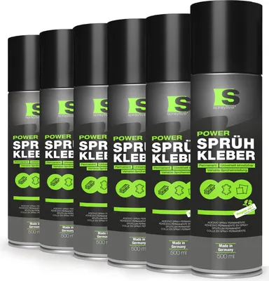Produktbild von Spraytive 6x 500ml Power Sprühkleber – Starke Haftung für Textilien, Vlies, Schaumstoff, Leder & mehr