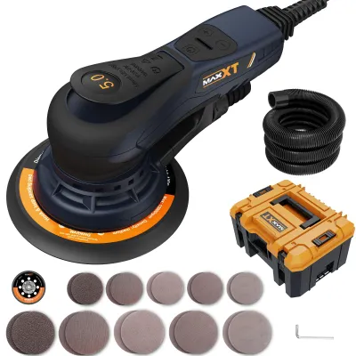 Exzenterschleifer 5,0 mm, bürstenlos, 350 W, 150+125 mm, 20 Schleifpapiere