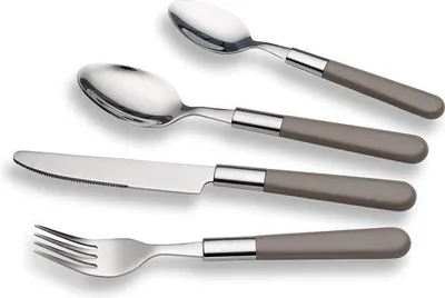 Produktbild von Famanu Besteckset 16-teilig - Edelstahl, ergonomische Griffe