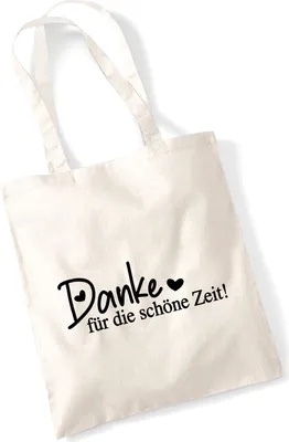 Produktbild von Huuraa Jutebeutel Danke für die schöne Zeit Herzen 10 Liter Natural Baumwolle Tasche Geschenkidee