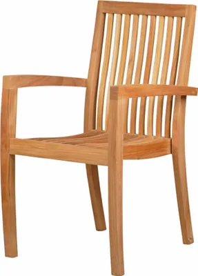 Produktbild von Teak Stapelsessel Massivholz Gartenstuhl Seaside wetterfest modern es Teakholz stapelbar