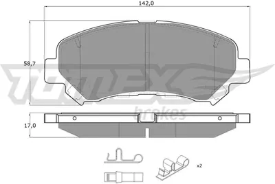 Produktbild von TOMEX brakes Bremsbeläge Satz Vorne Bremsklötze für NISSAN Qashqai / Qashqai +2 I (J10, NJ10) TX 15-97