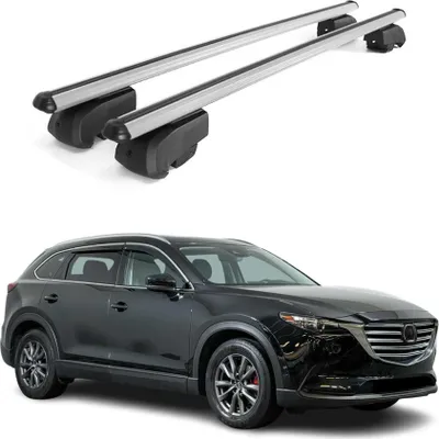 Image de Barres de toit Transversales pour Mazda CX-9 2016-2023 ABE Aluminium Gris
