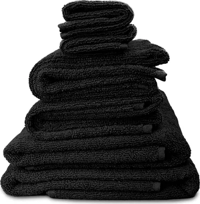 Produktbild von 6er Handtuch Set schwarz 2x Duschtuch 2x Handtuch 2x Gästetuch - 100% Baumwolle