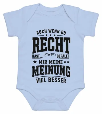 Productafbeelding van Zelfs als je gelijk hebt, vind ik deze opmerking sarcastisch. Babyromper, lichtblauw, maat 6/12