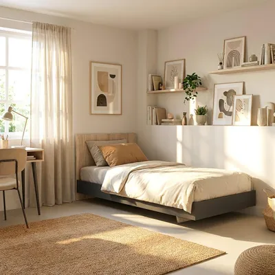 Produktbild von BETT LOFT mit Lattenrost/ Bett 90x190 - Schwarz & gebleichte Eiche