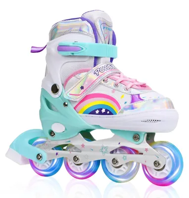 Productafbeelding van Inline skates, verstelbaar, met lichtgevende wielen, maat L, voor kinderen