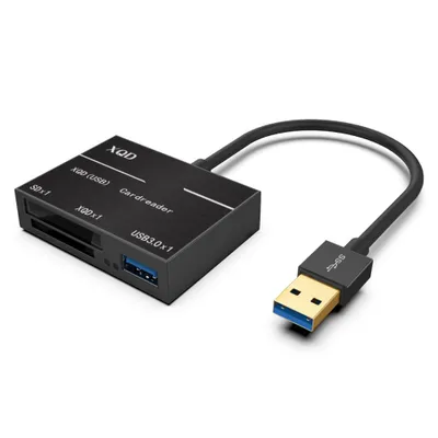 Produktbild von XQD-Kartenleser, USB3.0 XQD/SD-Kartenleser, kompatibel mit Sony G/M-Serie, Lexar 2933x/1400x USB Mark XQD-Karte, SD/SDHC-Karte für Windows/Mac OS System (Space Grey)