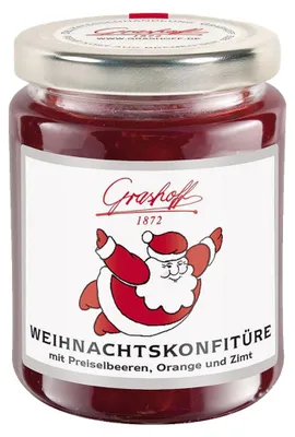 Image de Confiture de Noël Grashoff aux airelles orange et cannelle 250g