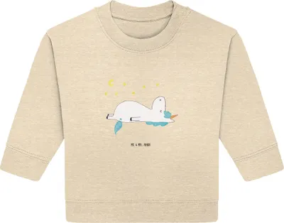 Produktbild von Mr. & Mrs. Panda Organic Baby Pullover Einhorn Sternenhimmel 6. - 12. Monat - Natural Raw - Geschenk, Einhörner, Unicorn, Sterne, Verrückt, Bullover