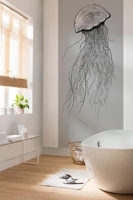 Produktbild von Komar Vlies Fototapete - Jellyfish Panel - Größe: 100 x 250 cm (Breite x Höhe) - 1 Bahn