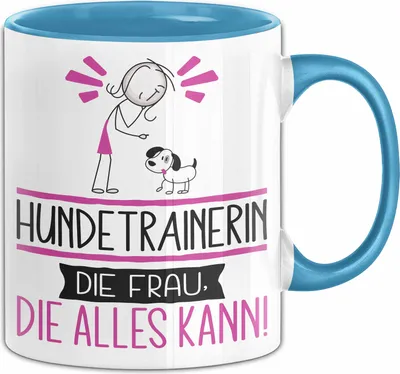 Produktbild von Hundetrainerin Geschenk Tasse Becher Die Frau Die Allen Kann Geschenkidee für eine Hundetrainerin Lustig (Blau)