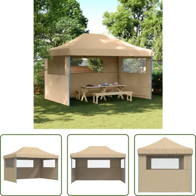 Immagine prodotto di The Living Store Tenda per feste pieghevole Pop-Up con 3 pannelli laterali Beige