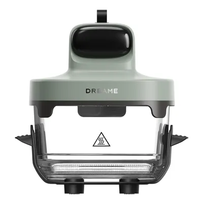 Produktbild von Dreame Tasti AirFryer 5-in-1 Heißluftfritteuse,6mm starkes,tragbares Borosilikatglas,3D-Heißluftzirkulation,spülmaschinenfest,360°Sicht,2.5l+4.5l,Grün